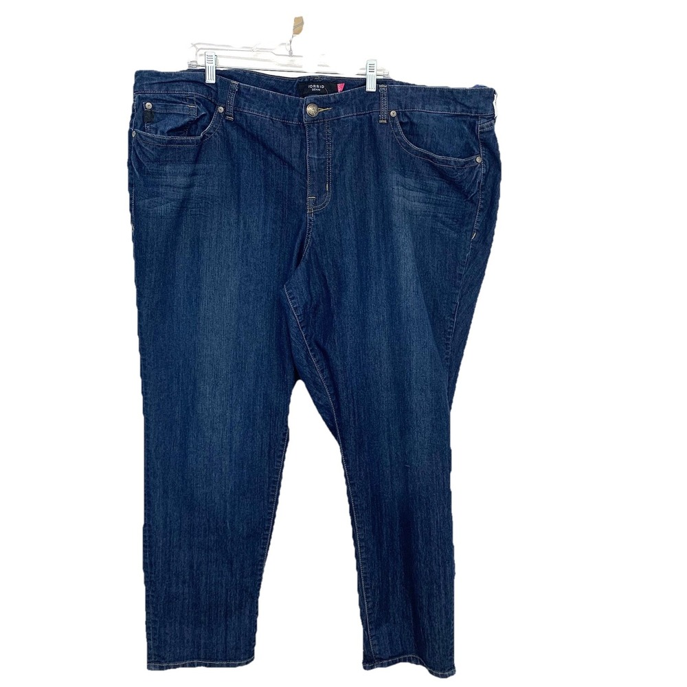 Torrid Jeans Straight  28 XS‎  inseam 28" Blue Stretch Pockets Casual Work